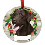Chocolate Labrador Wreath Ornament $7.99